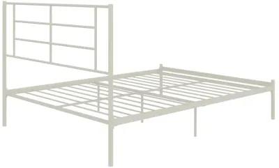 Praxis Metal Bed with a Geometric Headboard