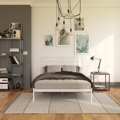 Praxis Metal Bed with a Geometric Headboard