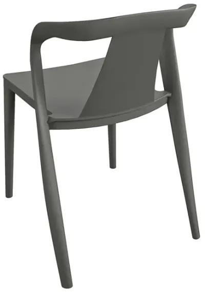 COSCO Curved Arm Dining Chair, Indoor/Outdoor, 2-Pack, Graphite