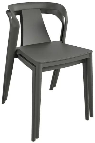 COSCO Curved Arm Dining Chair, Indoor/Outdoor, 2-Pack, Graphite