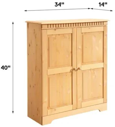 Cubrix Solid Wood 2 Door Closed Storage Cabinet