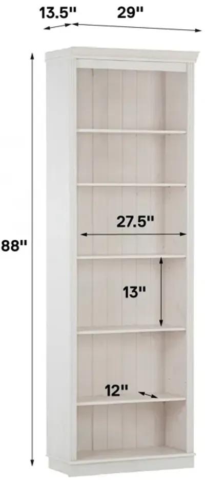 Anita Solid Wood 6 Shelf Open Bookcase