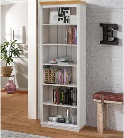 Anita Solid Wood 6 Shelf Open Bookcase