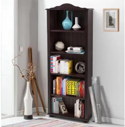 Chester 5 Shelf Wood Open Bookcase with Adjustable Shelves