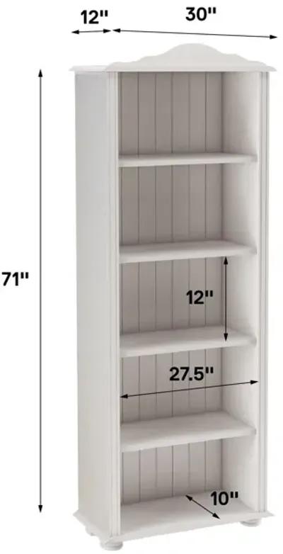 Chester 5 Shelf Wood Open Bookcase with Adjustable Shelves