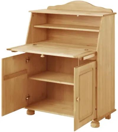 Chester Solid Wood Fold Out Storage Desk with Bottom Storage Cabinet