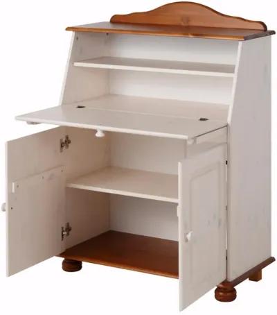 Chester Solid Wood Fold Out Storage Desk with Bottom Storage Cabinet