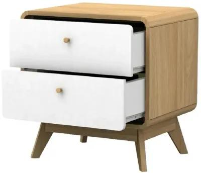 Leva Scandinavian Style 2 Drawer Nightstand