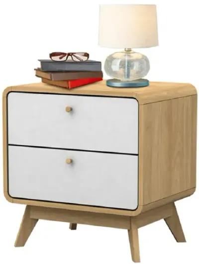 Leva Scandinavian Style 2 Drawer Nightstand