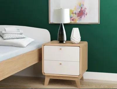 Leva Scandinavian Style 2 Drawer Nightstand