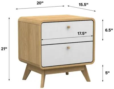 Leva Scandinavian Style 2 Drawer Nightstand