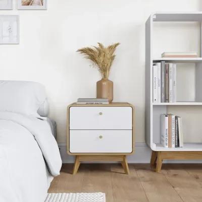 Leva Scandinavian Style 2 Drawer Nightstand