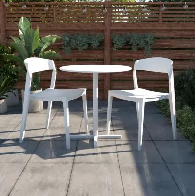 Outdoor/Indoor Stacking Resin Chair with Ribbon Back, Set of 2