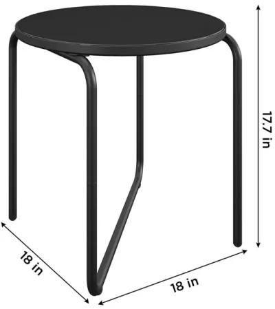 Modern Outdoor/Indoor 18 Inch Round Glass Side Table