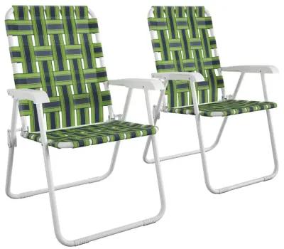 Folding Weather-Resistant Lawn Chairs, Set of 2