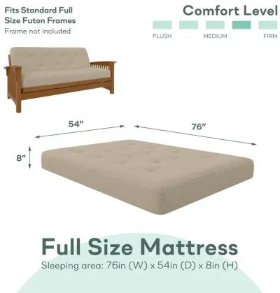 Cozey 8-Inch Pocket Spring Coil Full Sized Futon Mattress with Polyester Linen