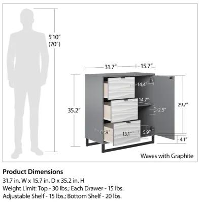 Monterey 1 Door / 3 Drawer Accent Cabinet