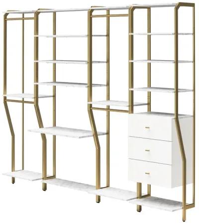 Gwyneth Closet 4 Piece Bundle-2 Hanging Rod, 1 Vanity & 1 Drawer Unit