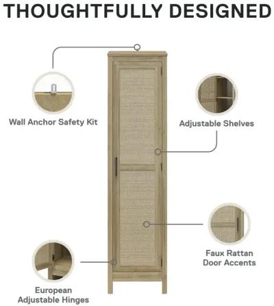 Amberly Tall 1 Door Cabinet with 4 Shelves