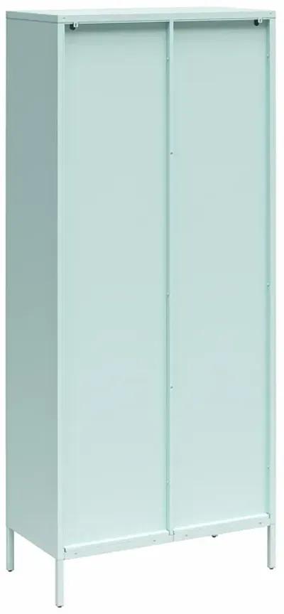 Luna Tall 2 Door Accent Cabinet with Fluted Glass