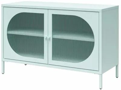 Luna Wide 2 Door Accent Cabinet with Fluted Glass