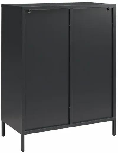 Luna Short 2 Door Accent Cabinet with Fluted Glass