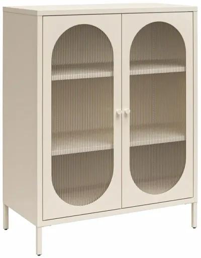 Luna Short 2 Door Accent Cabinet with Fluted Glass