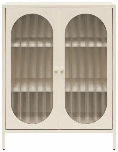 Luna Short 2 Door Accent Cabinet with Fluted Glass