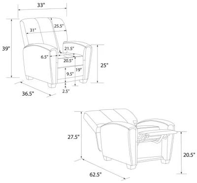 Vertical Channel Pushback Recliner Chair