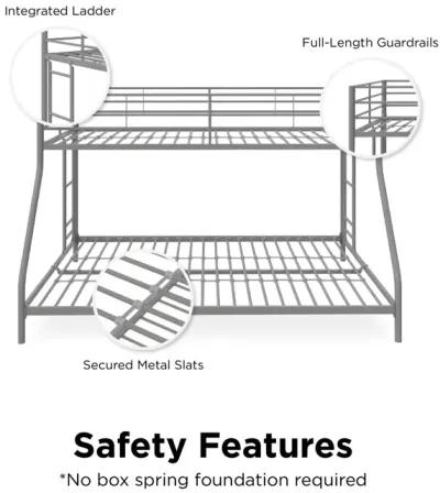 Small Space Junior Twin over Full Metal Bunk Bed