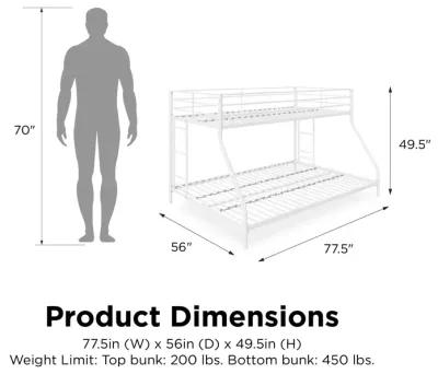 Small Space Junior Twin over Full Metal Bunk Bed