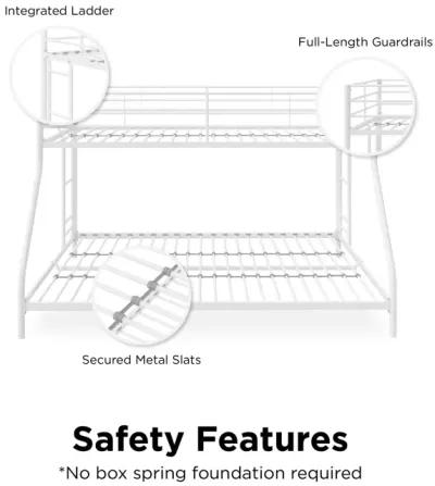 Small Space Junior Twin over Full Metal Bunk Bed