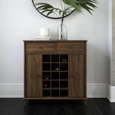 Wexford Bar Cabinet with 15 Open Bottle Cubbies