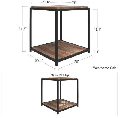 Fayette End Table with Woodgrain Finish