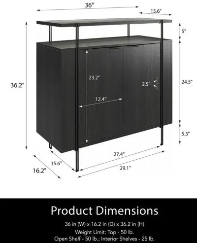 Vance Bar Cabinet with Open Shelf