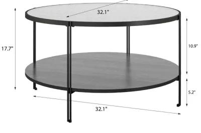 Vance Round Coffee Table with Woodgrain Finish