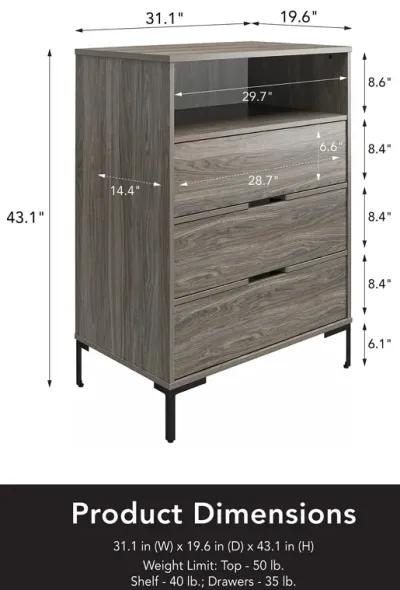 Rolland Tall 3 Drawer 1 Cubby Dresser