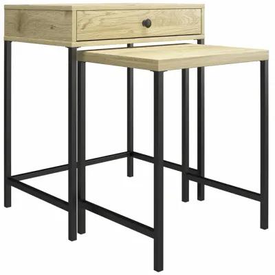 Brookville Nesting Side Tables with Minimalistic 2-Tone Design