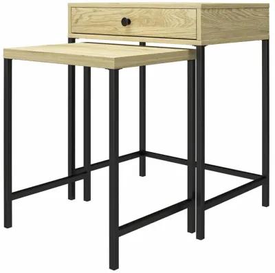 Brookville Nesting Side Tables with Minimalistic 2-Tone Design