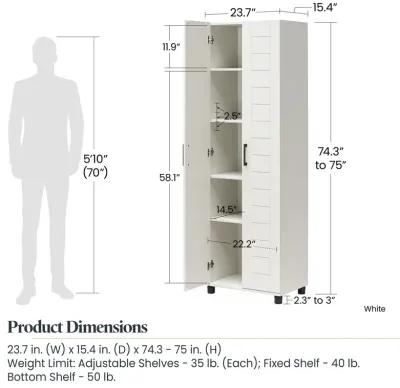 Linley 24" Wide 2 Door Shiplap Cabinet with Adjustable Shelving