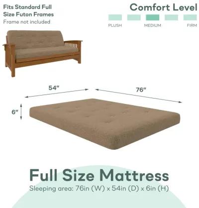 Cozey 6-Inch Bonnell Coil Futon Mattress, Polyester Linen