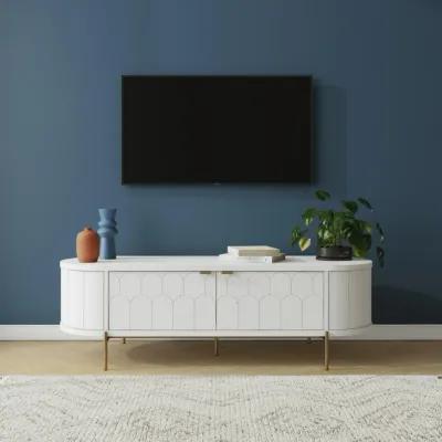 Anastasia Modern Scalloped Oval TV Stand for TVs up to 65 Inches