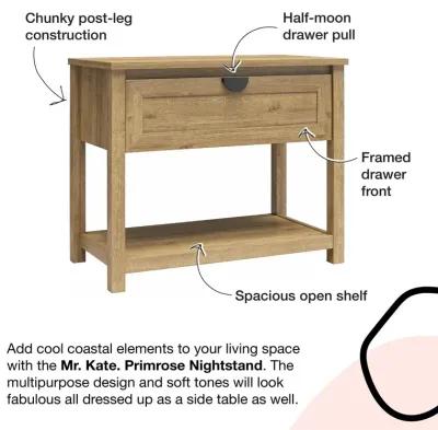 Primrose Wide 1 Drawer Nightstand with Open Shelf