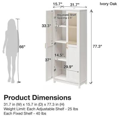 Tess 2 Door Wide Storage Cabinet with Modular Storage Options