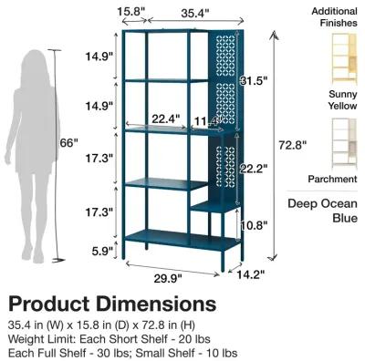 Annie Metal Bookcase with 4 Tier Shelves