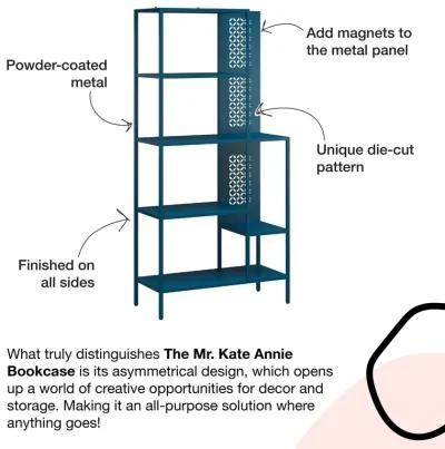 Annie Metal Bookcase with 4 Tier Shelves