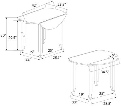 Jersey 3-Piece Drop Leaf Wood Dining Set