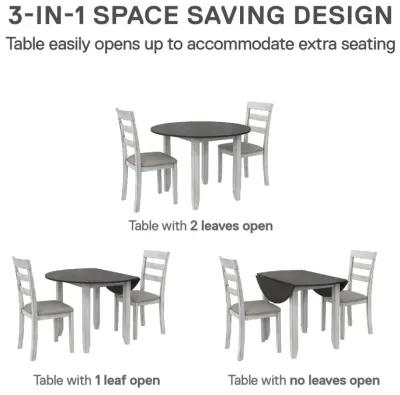 Jersey 3-Piece Drop Leaf Wood Dining Set