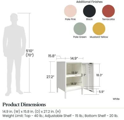 Shadwick 1 Door Metal Locker Style Livingroom End Table