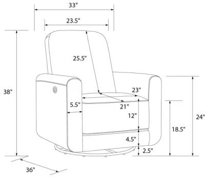 Step Swivel Nursery Chair with USB Charger